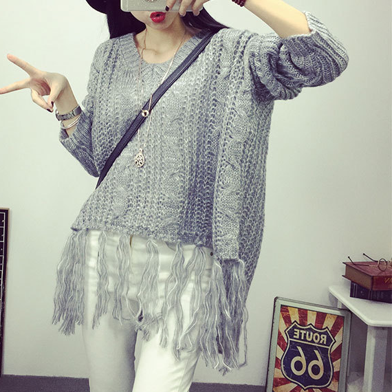 Loose Cloak Type Bat Sleeve Knitted Jacket on Luulla